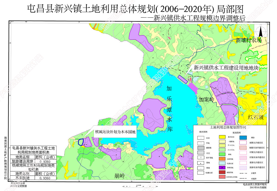 屯昌县新兴镇供水工程建设用地规模调整